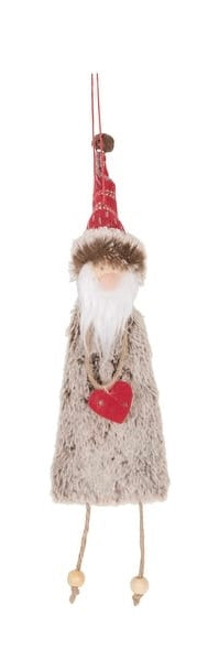 Angel and Santa Fur Friends Ornaments, Set of 2