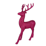 13" PINK SPARKLE GLITTER DEER PAIR HOLIDAY DECOR