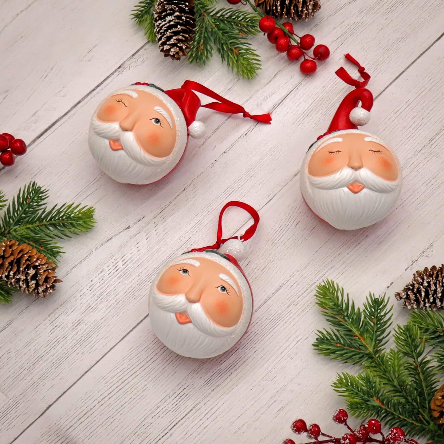 Whimsical Jolly Face Santa Ornament