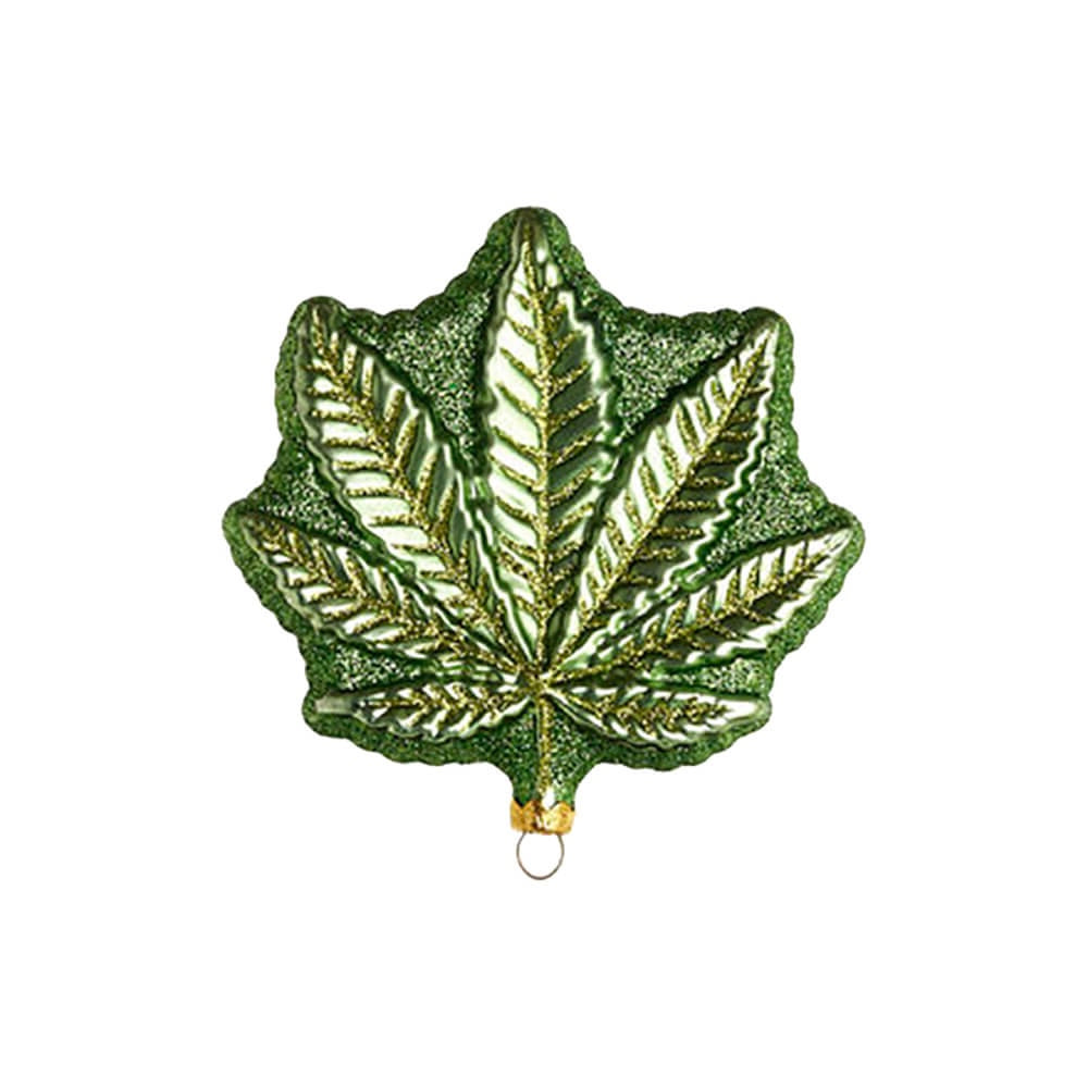 Happy Leaf Ornament 5"