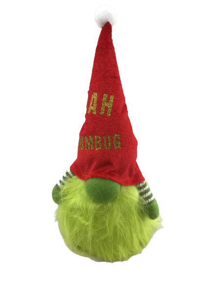 LIGHTED GREEN BAH HUMBUG GNOME