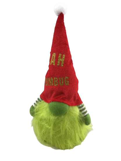 LIGHTED GREEN BAH HUMBUG GNOME