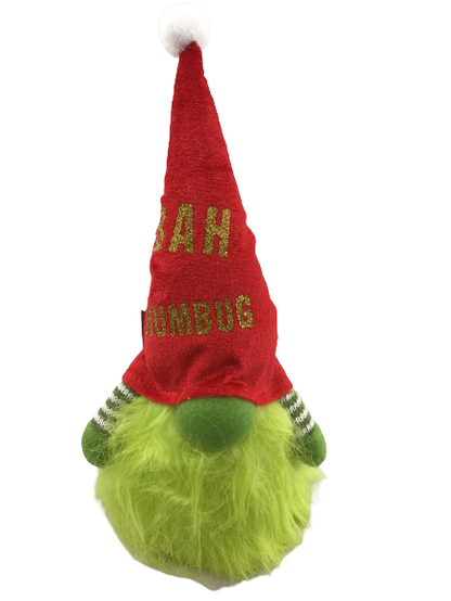 LIGHTED GREEN BAH HUMBUG GNOME